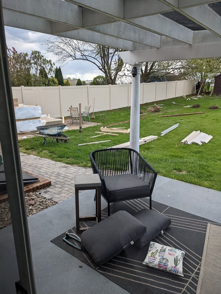 installing a fence in a yard