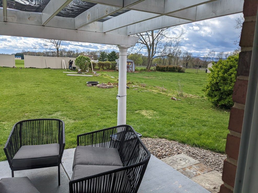 installing a fence in a yard