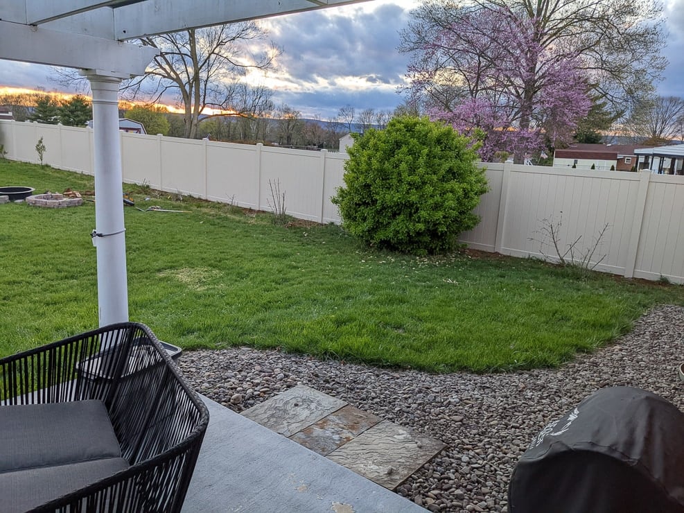 installing a fence in a yard