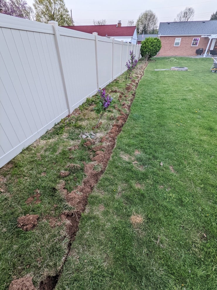 digging out a garden bed
