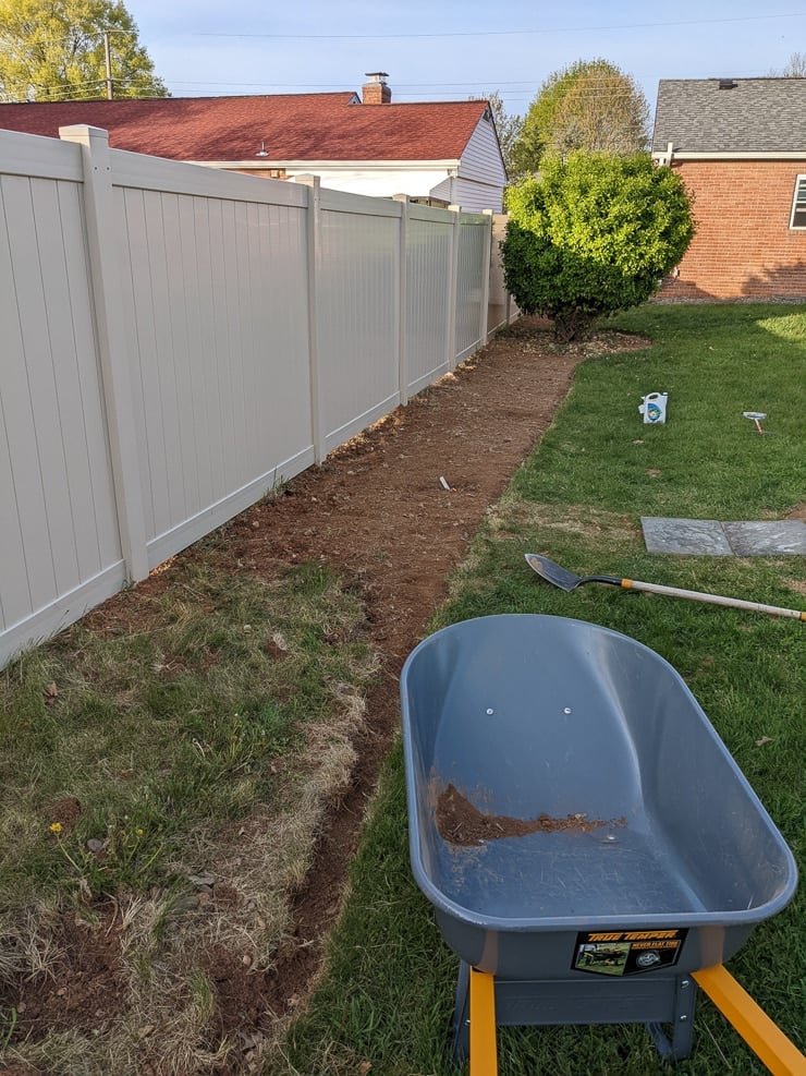 digging out a garden bed