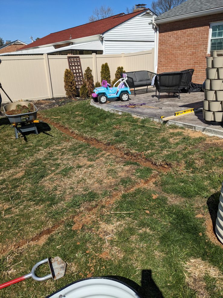 grass area before landscaping