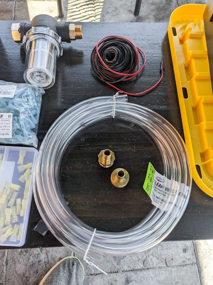 tubing and other parts on a table