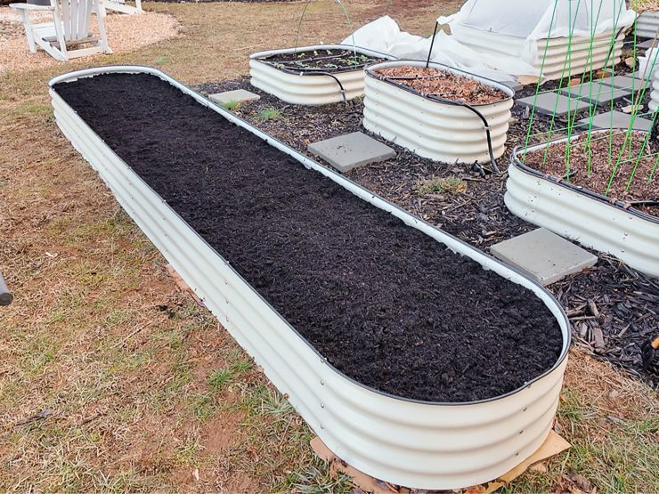 raised bed filling with soil