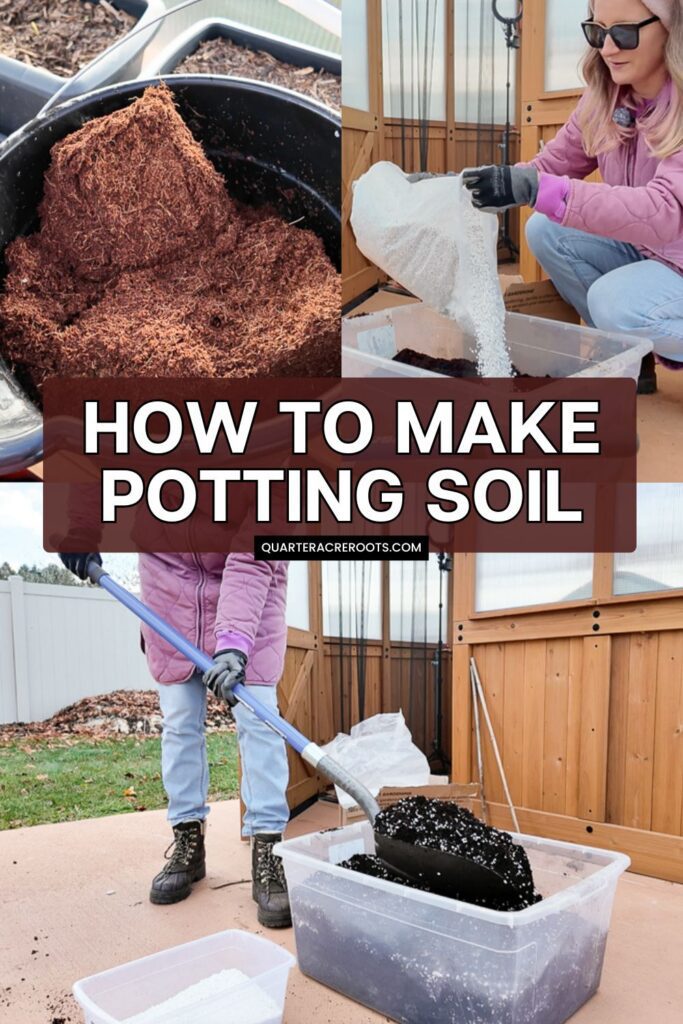 collage that says how to make potting soil