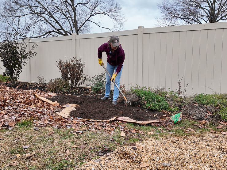 preparing a grassy area for planting