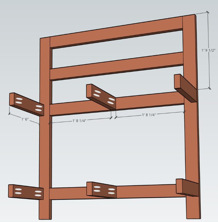 3D rendering of a potting bench