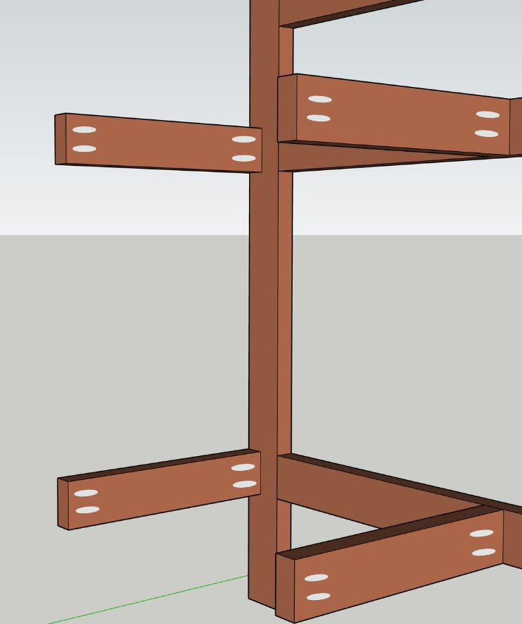 3D rendering of a potting bench