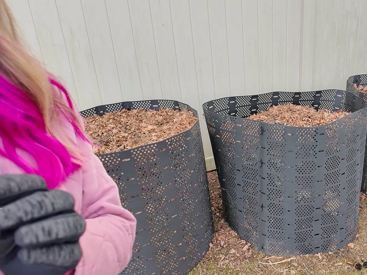 bins full of leaves